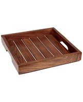 Plateau de service carré en bois de Sheesham artisanal OEM en gros – Écologique, durable, contemporain, pour fêtes et événements