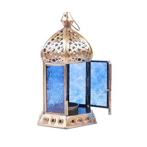 Lanterne porte-bougie vintage la plus vendue, lanterne suspendue en métal avec verre violet et fermoir pour des moments inoubliables - Product Image 5