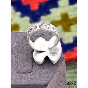 Southwest Style <b>Adjustable</b> Cotton Candy Mohave & Sterling Silver <b>Ring</b> Turquoise Inlay with Bezel Setting for Gift - Product Image 5