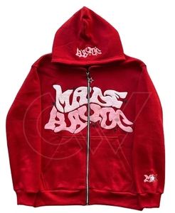 Sudadera con capucha de felpa con cremallera de alta calidad de fabricante personalizado al por mayor, Sudadera de punto unisex de talla grande con estampado de hojaldre - Product Image 4