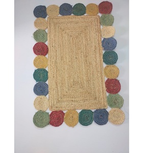 คุณภาพสูงเป็นมิตรกับสิ่งแวดล้อมสี่เหลี่ยมผืนผ้าซักได้พรมปอกระเจาหญ้าทะเลทอปอกระเจาพรมฟางสีขาวและห้องนั่งเล่นธรรมชาติ - Product Image 4