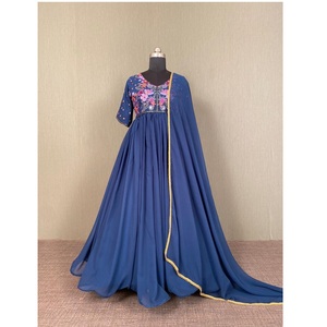 Traje bordado de estilo Anarkali para mujer, ropa de fiesta India, de boda, calidad prémium, novedad - Product Image 1