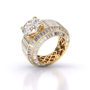 Bague solitaire en diamant rond éternel de 6,02 carats, couleur F, clarté VS, diamant cultivé en laboratoire, en or 14 carats, cadeau d'anniversaire de mariage - Product Image 6