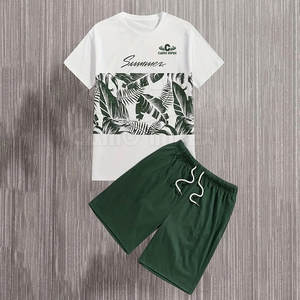 Best Selling Customized Color Custom Design High Quality Breathable Lightweight Solid Pattern Summer <b>Men</b> <b>Short</b> Sets - Product Image 3