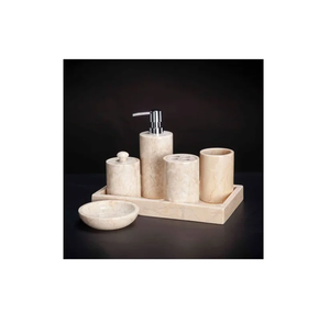 Impresionante juego de baño Premium de mármol y metal para un aspecto atemporal y la elegancia mejor calificada en accesorios de baño de estilo lujoso - Product Image 5