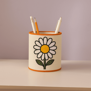 Organisateur de bureau écologique à broderie tournesol Support de papeterie décoratif pour la maison et le bureau Étudiants professionnels et cadeaux - Product Image 5