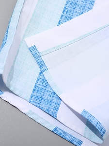 Conjunto de ropa de playa de verano para hombre con estilo, camisa de manga corta a rayas transpirable de secado rápido, pantalones cortos, logotipo de colores personalizable, águila azul - Product Image 6