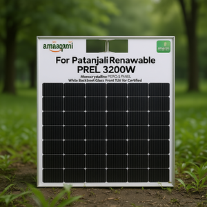 Panneau solaire monocristallin PERC Patanjali Renewable PREL 320W avec dos blanc et face en verre, certifié TUV - Product Image 3