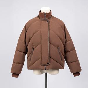 Chaquetas acolchadas de invierno de lujo para mujer 90% abrigo de ganso blanco cuello con capucha tela de lona ligera bolsillo ropa de mujer - Product Image 5