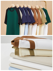 T-shirts Raglan pour Hommes de Qualité Supérieure, Manches Courtes, Col Rond, Coton Uni, T-shirts Raglan Simples - Product Image 5