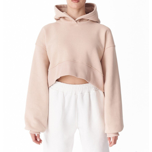 Mujeres sudaderas con capucha de moda bordado pulóver más tamaño de las mujeres Crop Top sudaderas con capucha - Product Image 1