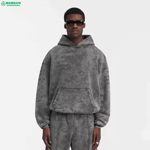 Sweat à capuche personnalisé épais délavé à l'acide, en molleton bouclette de haute qualité, vêtement thermique imprimé avec logo, hiver, 6XL, pas cher, 100% coton - Product Image 2