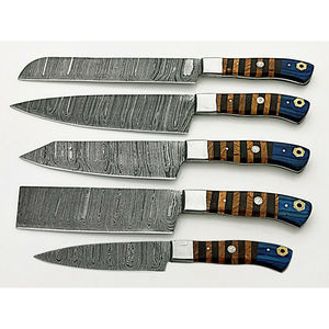 Burraq Custom Handmade Carbon Steel 5 PCS Chef <b>Knife</b> Set Wood Handle Ambidextrous Eco-Friendly Dishwasher <b>Safe</b> Great Gift Chefs - Product Image 3