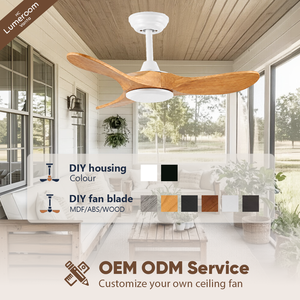 36 Inch <b>Ceiling</b> <b>Fan</b> Without Light, 3 Solid Wood Blades, Downrod Mount, Reversible DC Motor with <b>Remote</b> <b>Control</b> for Bedroom - Product Image 4