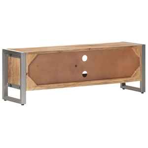 European Modern Industrial Solid Wood Handmade Durable <b>TV</b> Unit with Storage Shelves - Product Image 4