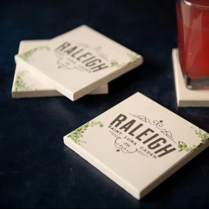 Juego de posavasos de madera rústica para regalos de boda, corteza de árbol hecha a mano y almohadillas de piedra para bebidas para regalos de tema natural y pedidos a granel - Product Image 1