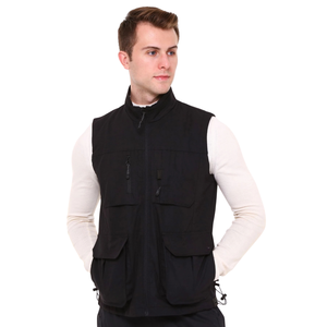 Veste utilitaire de travail unisexe multi-poches coupe-vent décontractée pour la chasse et le camping, fermeture éclair, logo personnalisé - Product Image 1