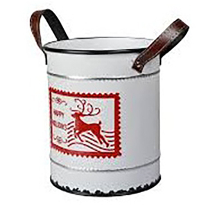 Cilindro de cubo de metal redondo decorativo de Navidad galvanizado al por mayor para árbol de Navidad - Product Image 6