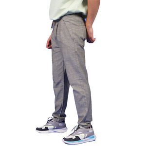 Most Fashionable Men's Grey Casual <b>Trousers</b> Wholesale Straight Fit Lightweight Cotton Polyester Mix <b>Drawstring</b> Waist Pockets - Product Image 2