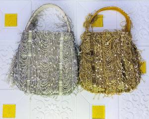 New Arrival High Quality Ethnic Designer Handmade Evening Potli Bridal Party Bags <b>Mirror</b> Work <b>Beading</b> Rhinestone Pattern Ladies - Product Image 3