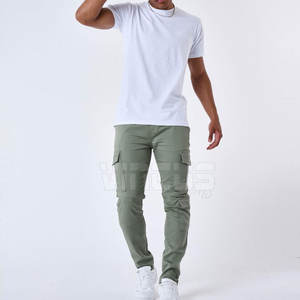 Men's Lightweight Eco-Friendly Straight Casual Cargo Pants Custom Color Mid Waist with Multi-Pockets Private Label Online <b>Sale</b> - Product Image 4