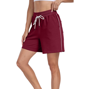 Verano de punto de algodón poliéster Casual mujeres para pantalones cortos con bolsillos correr deporte señoras atléticos trajes cómodos pantalones cortos de mujer - Product Image 4