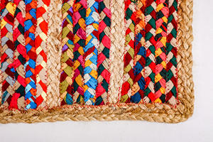 Set de table en jute tressée et coton recyclé 40 x 60 cm, vaisselle écologique, vente en gros, export, naturel - Product Image 2