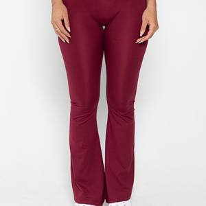 Pantalones acampanados de Microbladed de estilo urbano, traje de verano de cintura baja de Color sólido, ropa de calle frontal plana, Yoga ajustado transpirable para mujer - Product Image 2