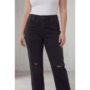 Jean déchiré à la taille pour femme grande taille noir - Product Image 4