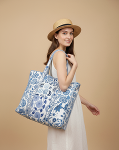 Moderno Vintage elegante aspecto hecho a mano mujeres señoras algodón Tote bolso de hombro para mujeres y damas bolsos de viaje regalos - Product Image 4