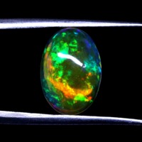 Opales d'Éthiopie noires véritablement arc-en-ciel, cabochons en opale noire en gros, pierres précieuses en opale de Welo naturelle en vrac