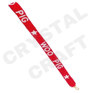 Sangle de sac à main en perles de rocaille en or blanc personnalisé Sangles de sac perlées à la mode pour conception de grenouilles de sacs - Product Image 2