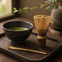 Ensemble de thé matcha JIAHUI, style vintage, fouet à matcha en bambou noir - Outil à thé professionnel traditionnel à 80/100/120 dents