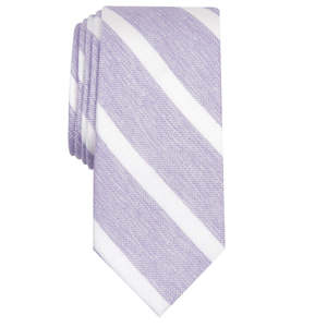 Corbata Morada Delgada con Rayas Lovett para Hombre, Talla Regular, Accesorio Elegante para Traje de Negocios - Product Image 1