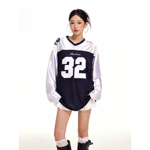 เสื้อเข้ารูปตาข่ายสำหรับผู้หญิงสีชมพูพิมพ์ซับลิเมชันแฟชั่นอเมริกันเสื้อสตรีทออกแบบได้ตามต้องการ - Product Image 4