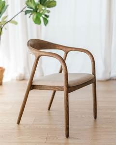 Modern Solid Wood <b>Dining</b> Chair Upholstered Seat <b>Armchair</b> Wooden Leg Side Chair for Home Hotel Apartment - Product Image 3
