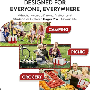 Lot de 2 sacs fourre-tout pliables réutilisables du Vietnam Grands sacs d'épicerie robustes avec poignées pour le stockage des aliments - Product Image 6