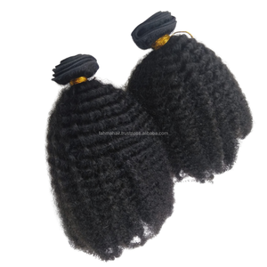 Venta al por mayor de lujo Afro Kinky doble trama extensiones de cabello cutícula alineados Virgen Remy paquetes de cabello humano de Indonesia tejido de pelo - Product Image 5