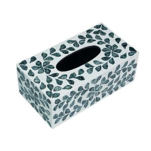 Boîte à mouchoirs en nacre écologique en gros, forme rectangulaire, incrustation de coquille verte, décorative pour la salle de bain, la maison, l'hôtel - Product Image 6