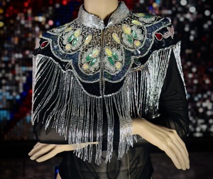 เบอร์เลสก์ที่สวยงามประดับด้วยลูกปัดเลื่อมเป็นเส้นๆเครื่องแต่งกายของสโมสรที่สง่างามมีไข่มุกธรรมชาติ - Product Image 4