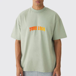 Venta al por mayor personalizada 100% algodón Hip Hop camiseta serigrafiada Logo peso pesado en blanco liso sólido Boxy Fit camisetas de gran tamaño para hombres - Product Image 5