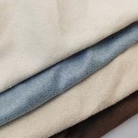 100% Poliester Kain Suede Wol Kaca Buram Bernapas Ramah Lingkungan Ringan Rajutan Bahan Suede Imitasi Polos Ganda