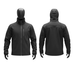 Windproof 320 Grams Outdoor Softshell Jacket with <b>Micro</b> <b>Fleece</b> Lining inside Waterproof Zipper side Waterproof YKK Zippers - Product Image 2