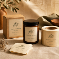 Étiquettes personnalisées imprimées résistantes à la chaleur pour pots de bougies parfumées, rouleau d'autocollants adhésifs imperméables pour la fabrication de bougies, contenants et boîtes en fer blanc