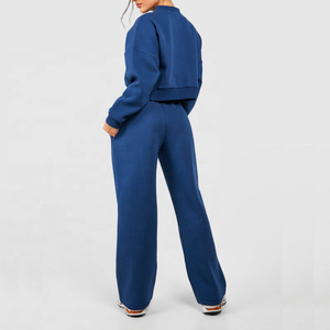 Logo personnalisé femmes survêtement 2 pièces tenues coupe-vent léger pleine fermeture éclair sweat à capuche 2 pièces ensemble pantalons de jogging - Product Image 2