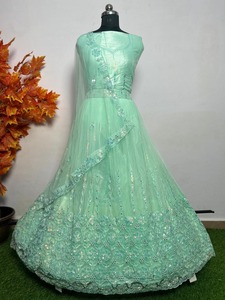 เซ็ตชุดแต่งงานแบบชาวอินเดียทำด้วยมือชุดสำหรับเจ้าสาว lehenga 3เมตร Flair dupatta เย็บปักสำหรับปาร์ตี้ฤดูหนาวเก็บไว้ - Product Image 2