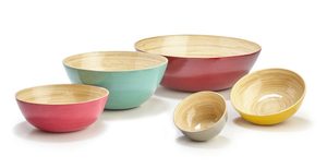 Handmade Bamboo Salad Bowls Custom Logo High Vietnamese Lacquer Bowl <b>Set</b> <b>Lunch</b> Competitive Bulk Prices Home Hotel Restaurant - Product Image 2