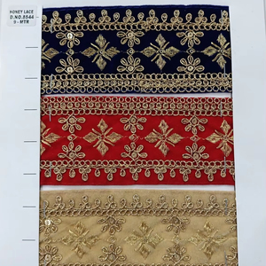 Dentelle brodée française de créateur avec paillettes et perles pour la confection de robes de mariée - Product Image 1