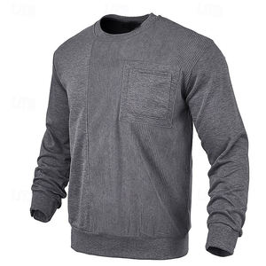 Sweat-shirt décontracté pour hommes Sweat-shirt de jogging en coton de couleur unie de qualité supérieure Sweat-shirt à séchage rapide à motif personnalisé pour hommes - Product Image 3
