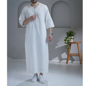 Ropa islámica personalizada al por mayor de verano Thobe nuevo diseño al por mayor de alta calidad túnica marroquí - Product Image 6